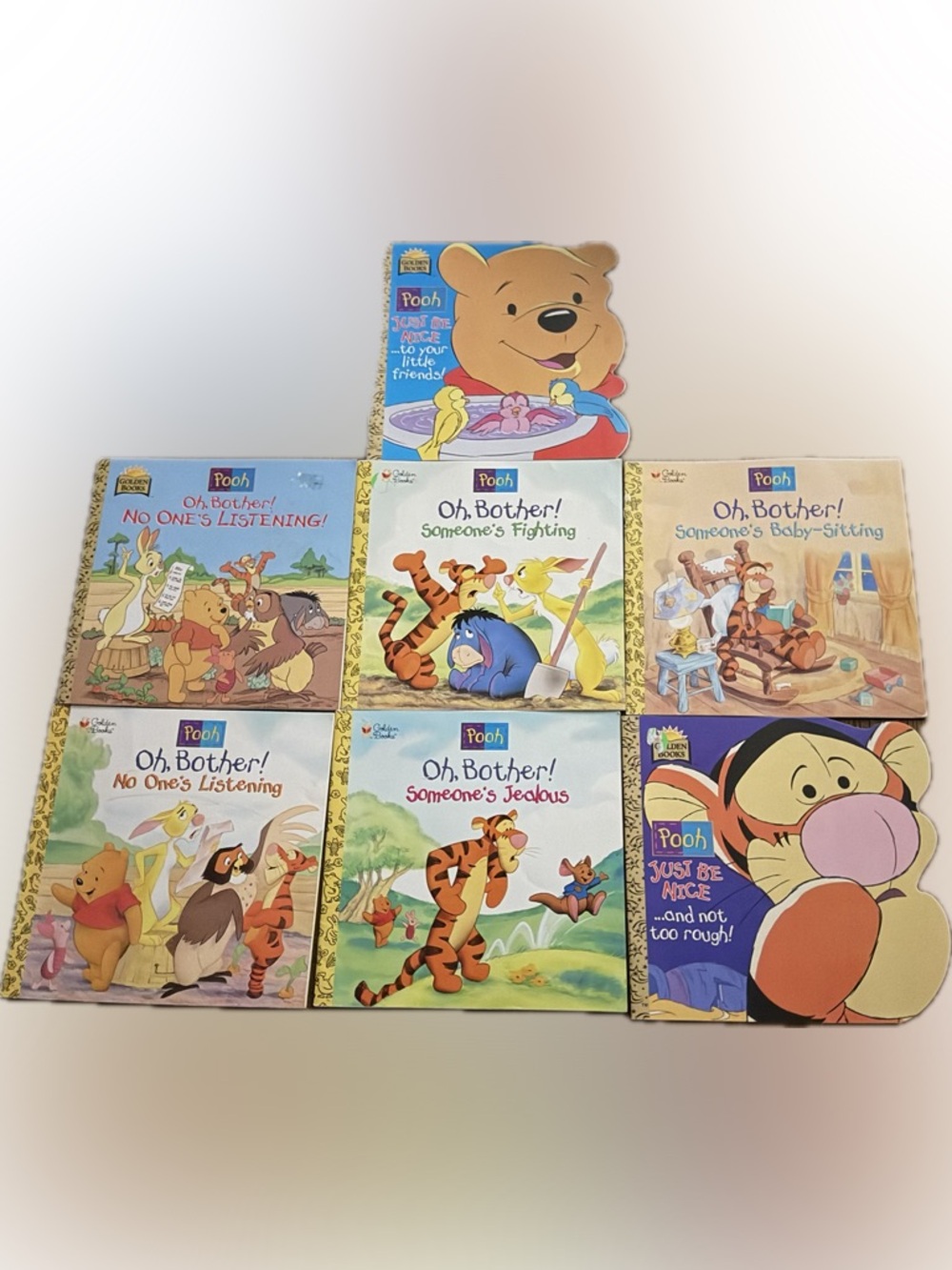 LOT OF 5 DISNEY OH BOTHER WINNIE THE POOH PAPERBACK GOLDEN BOOKS